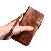 Load image into Gallery viewer, Denior B01 Oil Wax Cowhide Magnetic Button Genuine Leather Case, For iPhone 17e / 16e, For iPhone 16 Pro Max, For iPhone 16 Pro, For iPhone 16 Plus, For iPhone 16