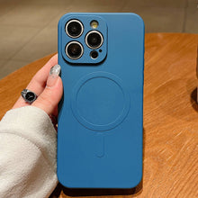 Load image into Gallery viewer, Solid Color Liquid Silicone MagSafe Magnetic Phone Case, For iPhone 13 Pro, For iPhone 13, For iPhone 12