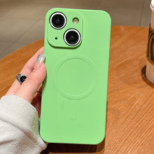 Load image into Gallery viewer, Solid Color Liquid Silicone MagSafe Magnetic Phone Case, For iPhone 13 Pro, For iPhone 13, For iPhone 12