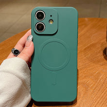 Load image into Gallery viewer, Solid Color Liquid Silicone MagSafe Magnetic Phone Case, For iPhone 11, For iPhone 11 Pro