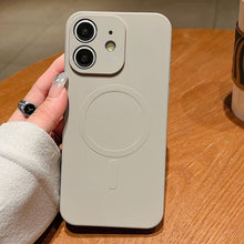 Load image into Gallery viewer, Solid Color Liquid Silicone MagSafe Magnetic Phone Case, For iPhone 11, For iPhone 11 Pro