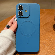 Load image into Gallery viewer, Solid Color Liquid Silicone MagSafe Magnetic Phone Case, For iPhone 11, For iPhone 11 Pro