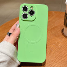 Load image into Gallery viewer, Solid Color Liquid Silicone MagSafe Magnetic Phone Case, For iPhone 11, For iPhone 11 Pro