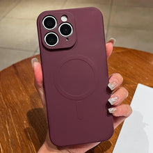 Load image into Gallery viewer, Solid Color Liquid Silicone MagSafe Magnetic Phone Case, For iPhone 11, For iPhone 11 Pro