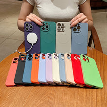 Load image into Gallery viewer, Solid Color Liquid Silicone MagSafe Magnetic Phone Case, For iPhone 12 Pro Max, For iPhone 12 Pro, For iPhone 11 Pro Max