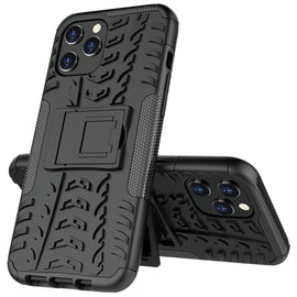 Tire Texture Shockproof TPU + PC Protective Case with Holder, For iPhone 12 mini, For iPhone 12 Pro Max