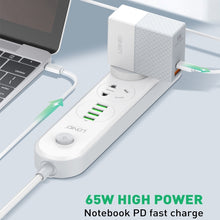 Load image into Gallery viewer, LDNIO A2620C PD3.0 65W USB Power Adapter Travel Charger with Type-C to Type-C Cable, EU Plug, US Plug, UK Plug