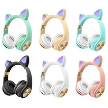 Load image into Gallery viewer, Cat Ears Bluetooth Wireless Headphones Gaming Headset with Light