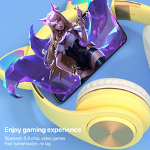 Load image into Gallery viewer, Cat Ears Bluetooth Wireless Headphones Gaming Headset with Light