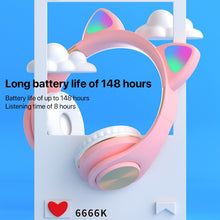 Load image into Gallery viewer, Cat Ears Bluetooth Wireless Headphones Gaming Headset with Light