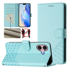 Load image into Gallery viewer, Honeycomb Embossing RFID Leather Phone Case, For iPhone 17e / 16e, For iPhone 17 Pro Max, For iPhone 17 Pro, For iPhone 17, For iPhone Air, For iPhone 16 Pro Max, For iPhone 16 Pro, For iPhone 16 Plus