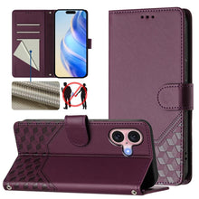 Load image into Gallery viewer, Honeycomb Embossing RFID Leather Phone Case, For iPhone 17e / 16e, For iPhone 17 Pro Max, For iPhone 17 Pro, For iPhone 17, For iPhone Air, For iPhone 16 Pro Max, For iPhone 16 Pro, For iPhone 16 Plus
