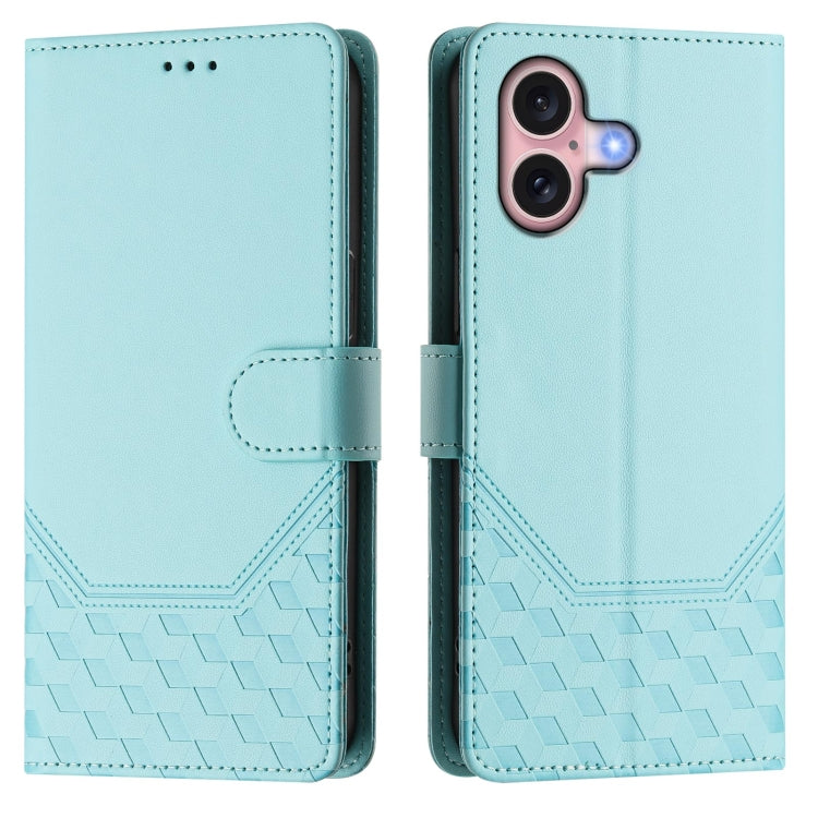 Honeycomb Embossing RFID Leather Phone Case, For iPhone 16, For iPhone 15 Pro Max, For iPhone 15 Pro, For iPhone 15 Plus, For iPhone 15, For iPhone 14 Plus, For iPhone 14 / 13, For iPhone 14 Pro