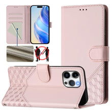 Load image into Gallery viewer, Honeycomb Embossing RFID Leather Phone Case, For iPhone 14 Pro Max, For iPhone SE 2022 / 2020 / 8 / 7, For iPhone 13 Pro Max, For iPhone 13 Pro, For iPhone 13 mini, For iPhone 12 / 12 Pro, For iPhone 12 Pro Max, For iPhone 12 mini
