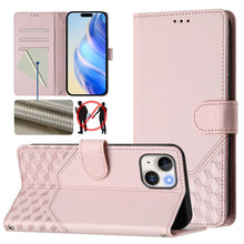 Load image into Gallery viewer, Honeycomb Embossing RFID Leather Phone Case, For iPhone 14 Pro Max, For iPhone SE 2022 / 2020 / 8 / 7, For iPhone 13 Pro Max, For iPhone 13 Pro, For iPhone 13 mini, For iPhone 12 / 12 Pro, For iPhone 12 Pro Max, For iPhone 12 mini