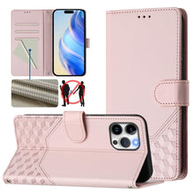 Load image into Gallery viewer, Honeycomb Embossing RFID Leather Phone Case, For iPhone 14 Pro Max, For iPhone SE 2022 / 2020 / 8 / 7, For iPhone 13 Pro Max, For iPhone 13 Pro, For iPhone 13 mini, For iPhone 12 / 12 Pro, For iPhone 12 Pro Max, For iPhone 12 mini