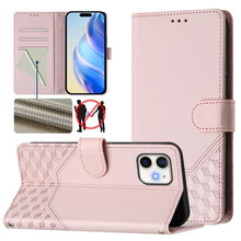 Load image into Gallery viewer, Honeycomb Embossing RFID Leather Phone Case, For iPhone 14 Pro Max, For iPhone SE 2022 / 2020 / 8 / 7, For iPhone 13 Pro Max, For iPhone 13 Pro, For iPhone 13 mini, For iPhone 12 / 12 Pro, For iPhone 12 Pro Max, For iPhone 12 mini