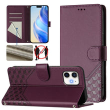 Load image into Gallery viewer, Honeycomb Embossing RFID Leather Phone Case, For iPhone 14 Pro Max, For iPhone SE 2022 / 2020 / 8 / 7, For iPhone 13 Pro Max, For iPhone 13 Pro, For iPhone 13 mini, For iPhone 12 / 12 Pro, For iPhone 12 Pro Max, For iPhone 12 mini
