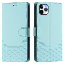 Load image into Gallery viewer, Honeycomb Embossing RFID Leather Phone Case, For iPhone 11 Pro Max, For iPhone 11, For iPhone 11 Pro, For iPhone X / XS, For iPhone XR, For iPhone XS Max, For iPhone 8 Plus / 7 Plus