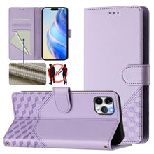 Load image into Gallery viewer, Honeycomb Embossing RFID Leather Phone Case, For iPhone 11 Pro Max, For iPhone 11, For iPhone 11 Pro, For iPhone X / XS, For iPhone XR, For iPhone XS Max, For iPhone 8 Plus / 7 Plus