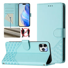 Load image into Gallery viewer, Honeycomb Embossing RFID Leather Phone Case, For iPhone 11 Pro Max, For iPhone 11, For iPhone 11 Pro, For iPhone X / XS, For iPhone XR, For iPhone XS Max, For iPhone 8 Plus / 7 Plus