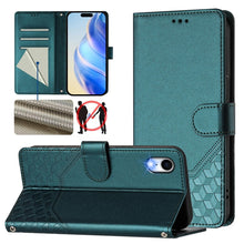 Load image into Gallery viewer, Honeycomb Embossing RFID Leather Phone Case, For iPhone 11 Pro Max, For iPhone 11, For iPhone 11 Pro, For iPhone X / XS, For iPhone XR, For iPhone XS Max, For iPhone 8 Plus / 7 Plus