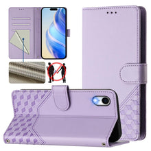 Load image into Gallery viewer, Honeycomb Embossing RFID Leather Phone Case, For iPhone 11 Pro Max, For iPhone 11, For iPhone 11 Pro, For iPhone X / XS, For iPhone XR, For iPhone XS Max, For iPhone 8 Plus / 7 Plus