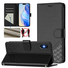 Load image into Gallery viewer, Honeycomb Embossing RFID Leather Phone Case, For iPhone 11 Pro Max, For iPhone 11, For iPhone 11 Pro, For iPhone X / XS, For iPhone XR, For iPhone XS Max, For iPhone 8 Plus / 7 Plus