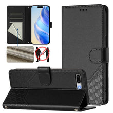 Load image into Gallery viewer, Honeycomb Embossing RFID Leather Phone Case, For iPhone 11 Pro Max, For iPhone 11, For iPhone 11 Pro, For iPhone X / XS, For iPhone XR, For iPhone XS Max, For iPhone 8 Plus / 7 Plus