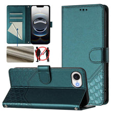 Load image into Gallery viewer, Honeycomb Embossing RFID Leather Phone Case, For iPhone 18 Pro / 17 Pro, For iPhone 18 Pro Max / 17 Pro Max, For iPhone 17e / 16e, For iPhone 17, For iPhone Air, For iPhone 16 Pro Max, For iPhone 16 Pro, For iPhone 16 Plus