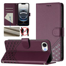 Load image into Gallery viewer, Honeycomb Embossing RFID Leather Phone Case, For iPhone 17e / 16e, For iPhone 17 Pro Max, For iPhone 17 Pro, For iPhone 17, For iPhone Air, For iPhone 16 Pro Max, For iPhone 16 Pro, For iPhone 16 Plus