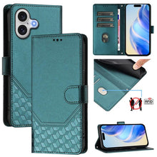 Load image into Gallery viewer, Honeycomb Embossing RFID Leather Phone Case, For iPhone 17e / 16e, For iPhone 17 Pro Max, For iPhone 17 Pro, For iPhone 17, For iPhone Air, For iPhone 16 Pro Max, For iPhone 16 Pro, For iPhone 16 Plus