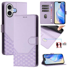 Load image into Gallery viewer, Honeycomb Embossing RFID Leather Phone Case, For iPhone 17e / 16e, For iPhone 17 Pro Max, For iPhone 17 Pro, For iPhone 17, For iPhone Air, For iPhone 16 Pro Max, For iPhone 16 Pro, For iPhone 16 Plus
