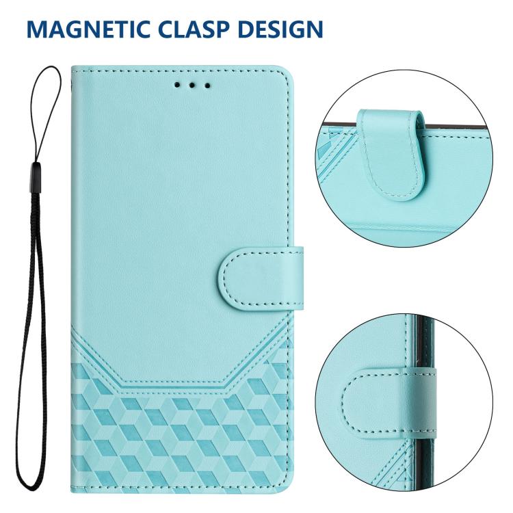 Honeycomb Embossing RFID Leather Phone Case, For iPhone 18 Pro / 17 Pro, For iPhone 18 Pro Max / 17 Pro Max, For iPhone 17e / 16e, For iPhone 17, For iPhone Air, For iPhone 16 Pro Max, For iPhone 16 Pro, For iPhone 16 Plus