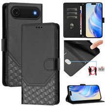 Load image into Gallery viewer, Honeycomb Embossing RFID Leather Phone Case, For iPhone 17e / 16e, For iPhone 17 Pro Max, For iPhone 17 Pro, For iPhone 17, For iPhone Air, For iPhone 16 Pro Max, For iPhone 16 Pro, For iPhone 16 Plus