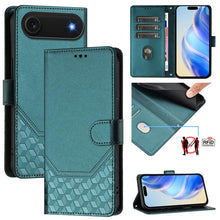 Load image into Gallery viewer, Honeycomb Embossing RFID Leather Phone Case, For iPhone 17e / 16e, For iPhone 17 Pro Max, For iPhone 17 Pro, For iPhone 17, For iPhone Air, For iPhone 16 Pro Max, For iPhone 16 Pro, For iPhone 16 Plus