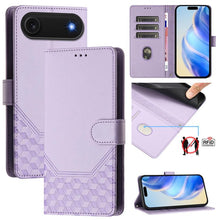 Load image into Gallery viewer, Honeycomb Embossing RFID Leather Phone Case, For iPhone 17e / 16e, For iPhone 17 Pro Max, For iPhone 17 Pro, For iPhone 17, For iPhone Air, For iPhone 16 Pro Max, For iPhone 16 Pro, For iPhone 16 Plus