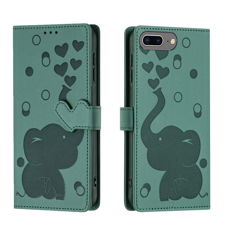 Cartoon Elephant Embossed Leather Phone Case, For iPhone XR, For iPhone XS Max, For iPhone 8 Plus / 7 Plus