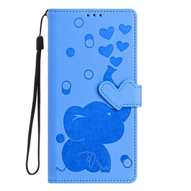 Cartoon Elephant Embossed Leather Phone Case, For iPhone 18 Pro / 17 Pro, For iPhone 18 Pro Max / 17 Pro Max, For iPhone 17, For iPhone 17 Air, For iPhone 16 Pro Max, For iPhone 16 Pro, For iPhone 16 Plus, For iPhone 16, For iPhone 15 Pro Max
