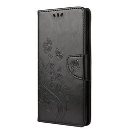 Butterfly Flower Embossing Horizontal Flip Leather Case with Holder & Card Slots & Wallet