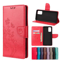 Load image into Gallery viewer, Butterfly Flower Embossing Horizontal Flip Leather Case with Holder &amp; Card Slots &amp; Wallet