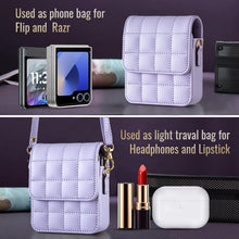 Load image into Gallery viewer, BFB04 Plaid Crossbody Fold Phone Bag