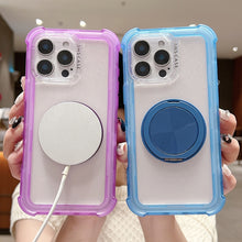 Load image into Gallery viewer, Matte TPU Hybrid PC 3-in-1 MagSafe Holder Phone Case, For iPhone 13