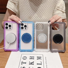 Load image into Gallery viewer, Matte TPU Hybrid PC 3-in-1 MagSafe Holder Phone Case, For iPhone 13
