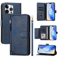 Load image into Gallery viewer, Multi-Card Slots Zipper Wallet Leather Phone Case, For iPhone 17e / 16e, For iPhone 17 Pro Max, For iPhone 17 Pro, For iPhone 17, For iPhone Air, For iPhone 16 Pro Max, For iPhone 16 Pro, For iPhone 16 Plus