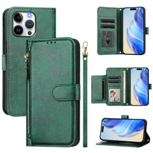 Load image into Gallery viewer, Multi-Card Slots Zipper Wallet Leather Phone Case, For iPhone 17e / 16e, For iPhone 17 Pro Max, For iPhone 17 Pro, For iPhone 17, For iPhone Air, For iPhone 16 Pro Max, For iPhone 16 Pro, For iPhone 16 Plus