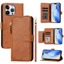 Load image into Gallery viewer, Multi-Card Slots Zipper Wallet Leather Phone Case, For iPhone 17e / 16e, For iPhone 17 Pro Max, For iPhone 17 Pro, For iPhone 17, For iPhone Air, For iPhone 16 Pro Max, For iPhone 16 Pro, For iPhone 16 Plus