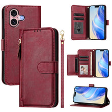 Load image into Gallery viewer, Multi-Card Slots Zipper Wallet Leather Phone Case, For iPhone 16, For iPhone 15 Pro Max, For iPhone 15 Pro, For iPhone 15 Plus, For iPhone 15, For iPhone 14 Plus, For iPhone 14 / 13, For iPhone 14 Pro