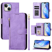 Load image into Gallery viewer, Multi-Card Slots Zipper Wallet Leather Phone Case, For iPhone 16, For iPhone 15 Pro Max, For iPhone 15 Pro, For iPhone 15 Plus, For iPhone 15, For iPhone 14 Plus, For iPhone 14 / 13, For iPhone 14 Pro