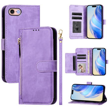 Load image into Gallery viewer, Multi-Card Slots Zipper Wallet Leather Phone Case, For iPhone 14 Pro Max, For iPhone SE 2022 / 2020 / 8 / 7, For iPhone 13 Pro Max, For iPhone 13 Pro, For iPhone 13 mini, For iPhone 12 / 12 Pro, For iPhone 12 Pro Max, For iPhone 12 mini